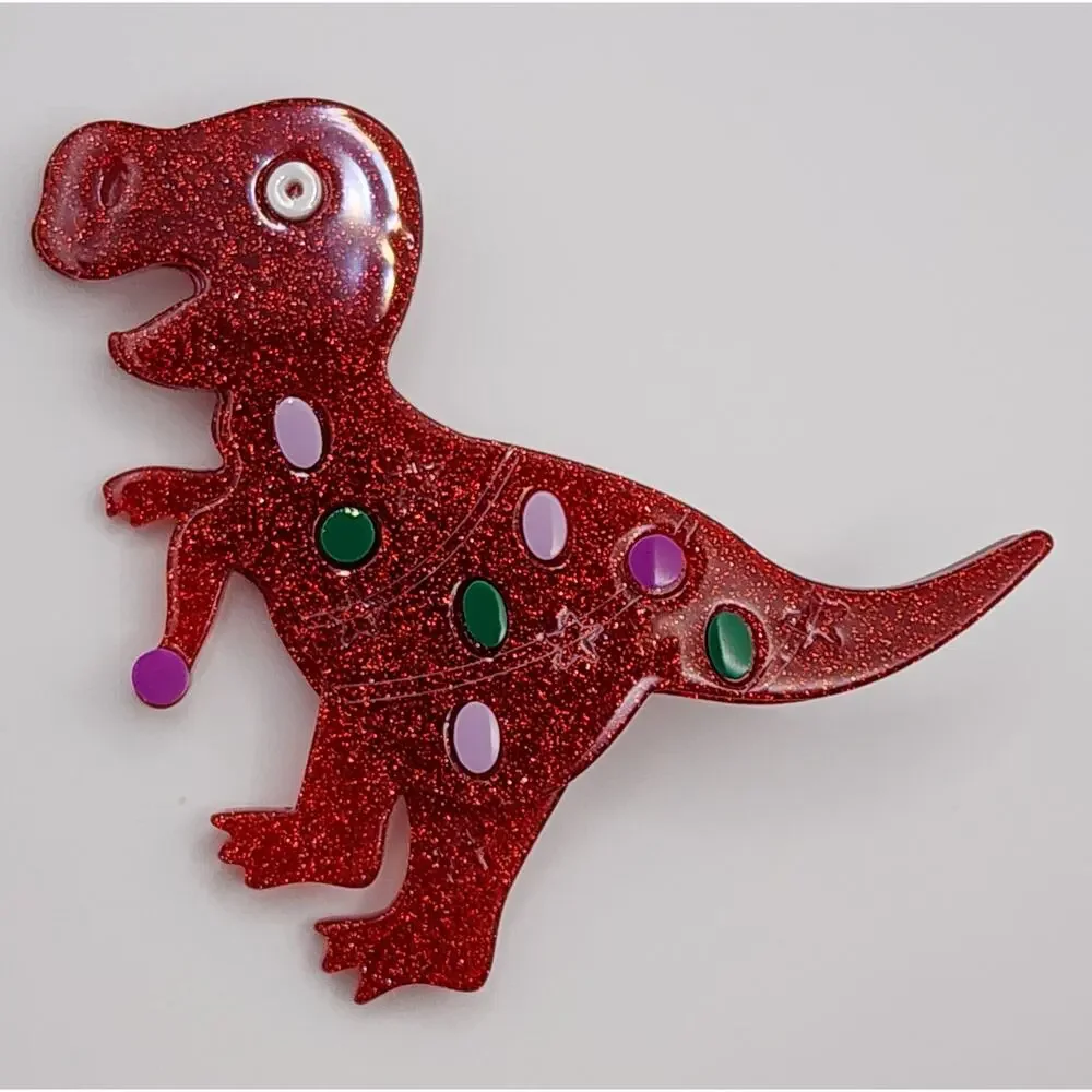 Dinosaur Acrylic Brooch Cartoon Style Friendly T-Rex